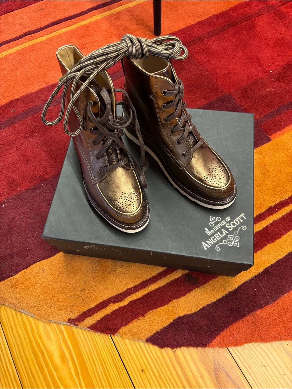 Angela Scott Women’s Bronze Leather Chukka Boots